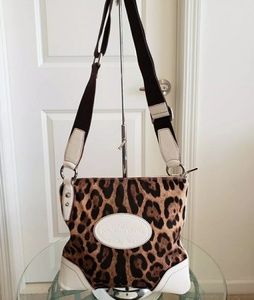 D&G Animal & white leather crossbody RARE color